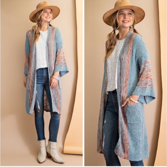 Easel Boho Duster Cardigan Sweater - Picture 5 of 9
